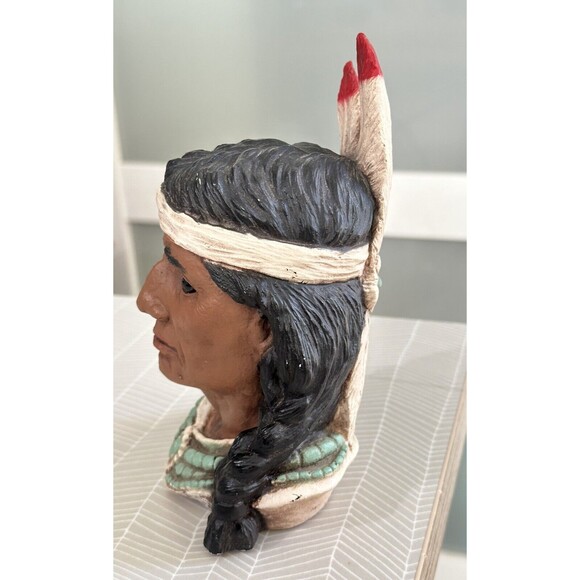 Native American Indian Brave Head Universal Statuary Corp Chicago 1993 RARE - Picture 4 of 6